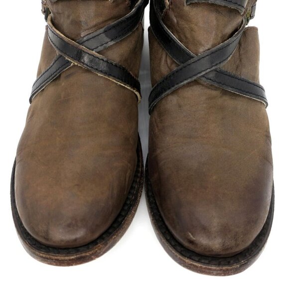 Freebird By Steven Stair Strappy Brown Ankle Leather Boots Women's 6M - Picture 3 of 6